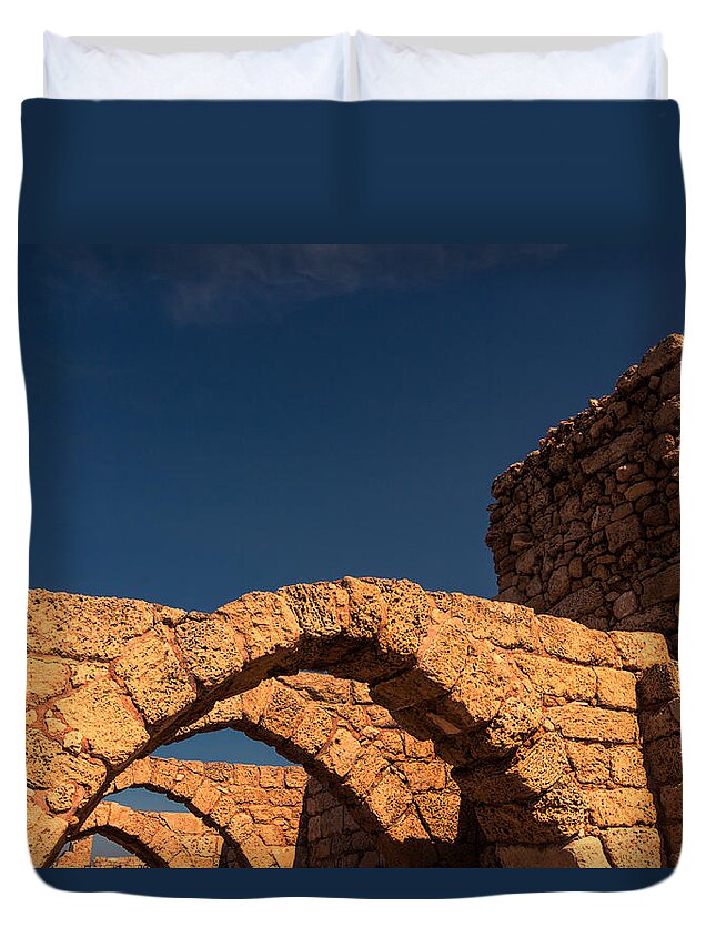Caesarea Duvet Cover featuring the photograph Caesarea by David Gleeson
