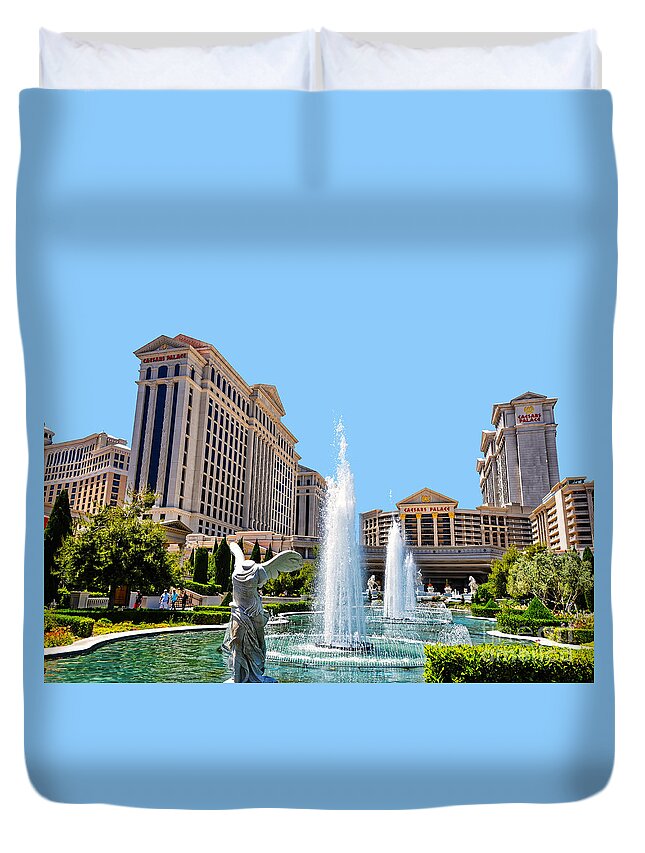 Caesars Palace Duvet Cover featuring the photograph Caesars Palace by Paul Mashburn
