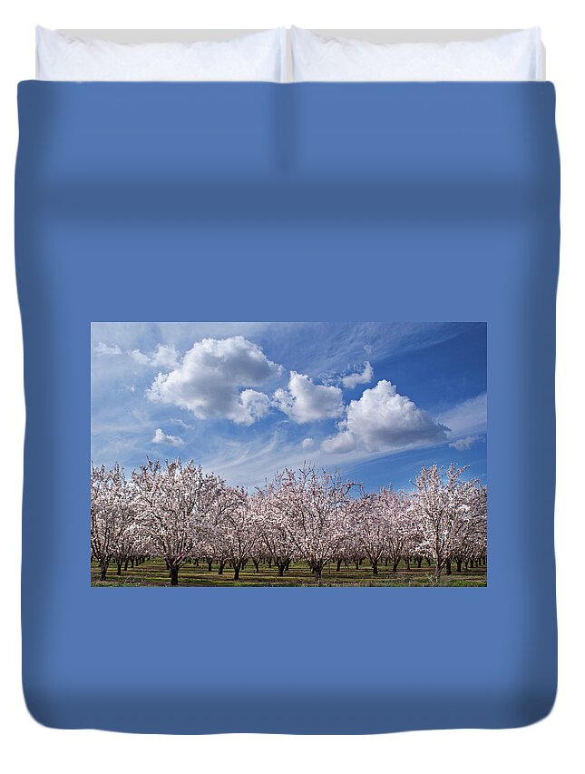 Tranquility Duvet Cover featuring the photograph California Almond Blossoms In Bloom by Barbara Rich