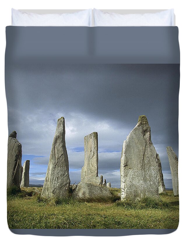 Feb0514 Duvet Cover featuring the photograph Callanish Standing Stones Isle Of Lewis by Colin Monteath
