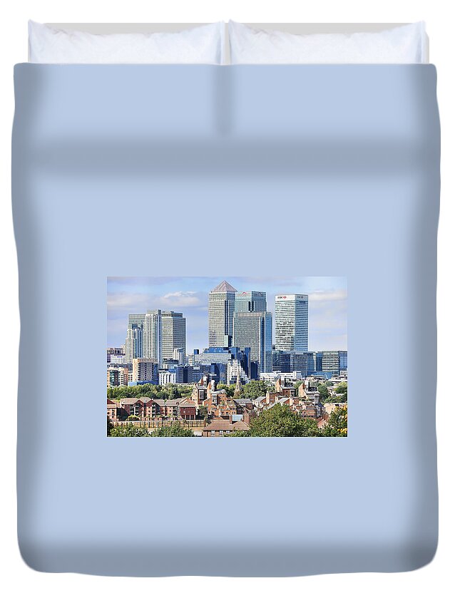 Artistic Duvet Cover featuring the photograph Canary Wharf #2 by Gouzel -