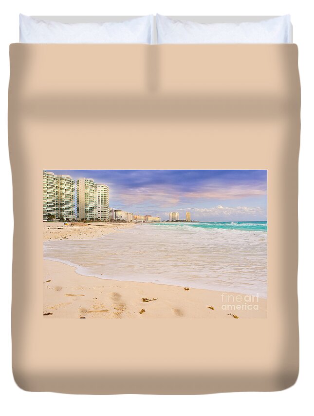 Cancun Duvet Cover featuring the photograph Cancun Mexico by Jonas Luis