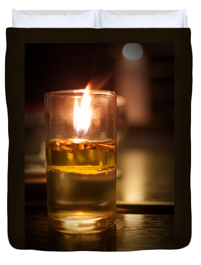 Candle Duvet Cover featuring the photograph Candle Light by Miguel Winterpacht