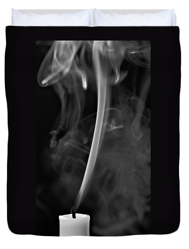 Candle Duvet Cover featuring the photograph Candle smoke by Nigel R Bell