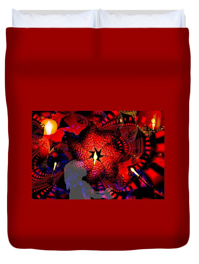Candlelight Duvet Cover featuring the digital art Candlelight by Lisa Yount