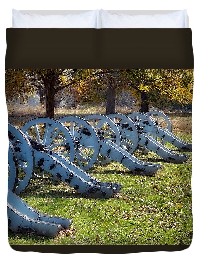 Revolutionary Duvet Cover featuring the digital art Canon Formation by Leeon Photo