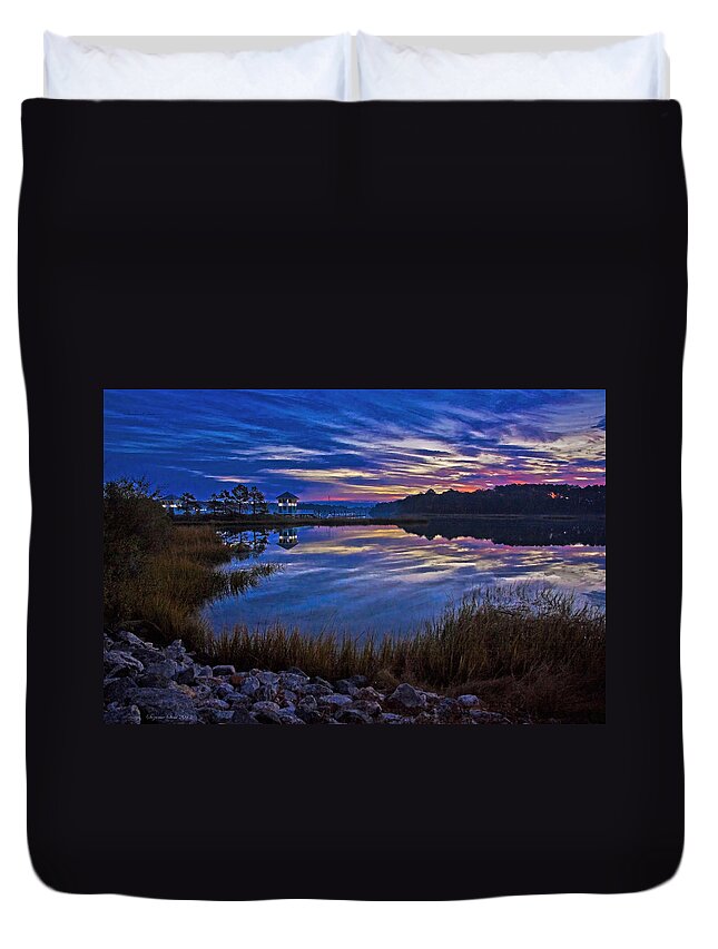 Cape Charles Duvet Cover featuring the photograph Cape Charles Sunrise by Suzanne Stout