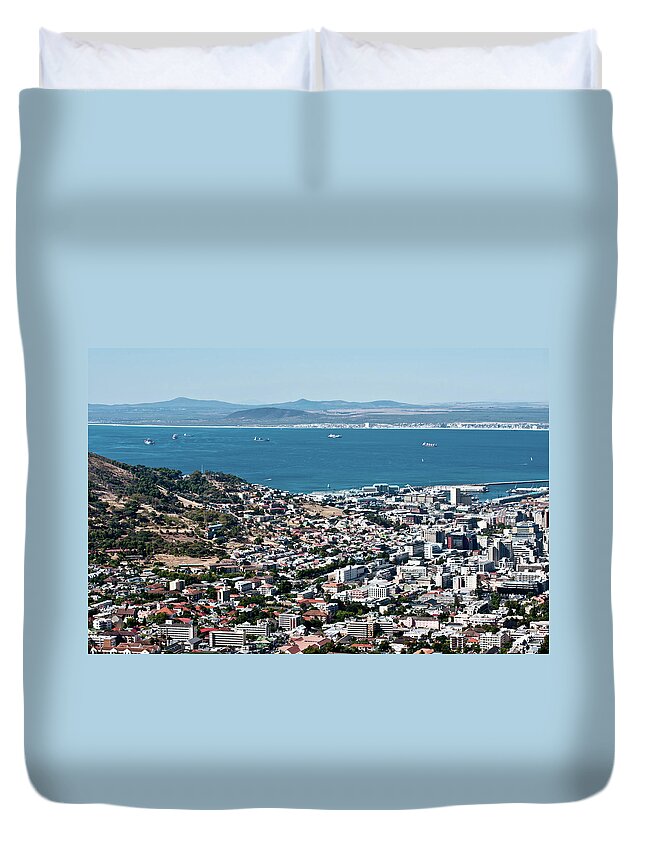 Outdoors Duvet Cover featuring the photograph Cape Town From Above by Empphotography