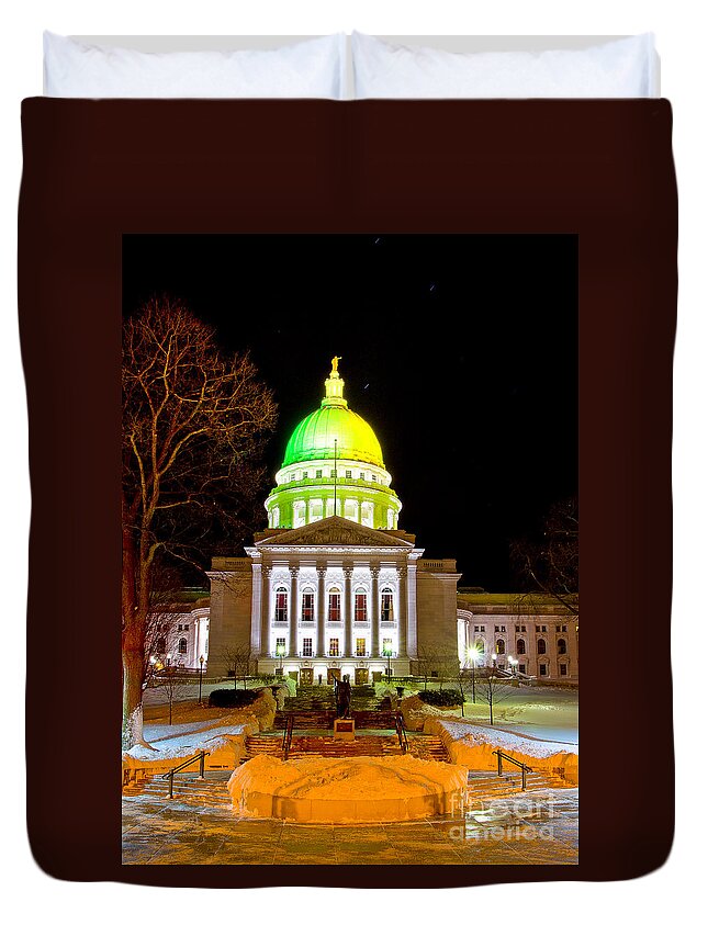 Capitol Duvet Cover featuring the photograph Capitol Madison Packers Colors by Steven Ralser