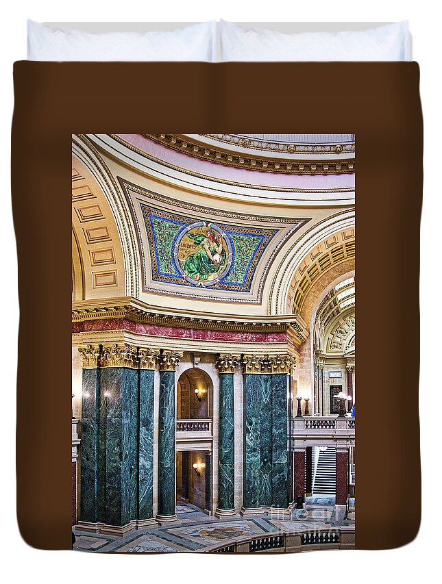 Capitol Duvet Cover featuring the photograph Capitol - Madison - Wisconsin by Steven Ralser