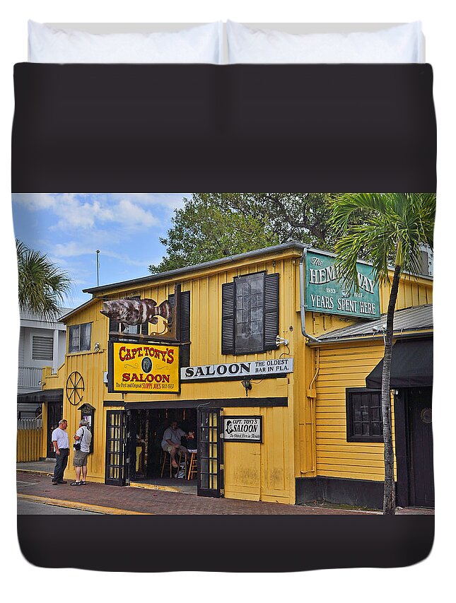 Captain Tonys Saloon Duvet Cover featuring the photograph Captain Tony's Saloon by Chris Thaxter