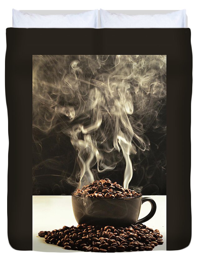 Heap Duvet Cover featuring the photograph Care For A Cup Of Coffee, Love by Avishek Saha