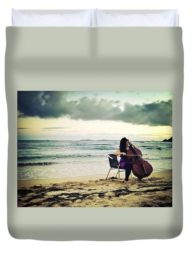 Cello Duvet Cover featuring the photograph Caribbean Cello by Natasha Marco