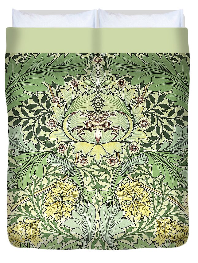 William Duvet Cover featuring the tapestry - textile Carnations Design by Philip Ralley