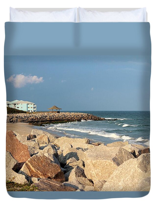 Kure Beach Duvet Cover featuring the photograph Carolina Coast by Cynthia Guinn