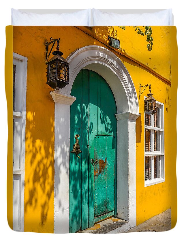 Arch Duvet Cover featuring the photograph Cartagena by Chris Taylor
