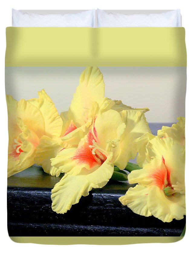Flower Duvet Cover featuring the photograph Cascade by Deborah Crew-Johnson