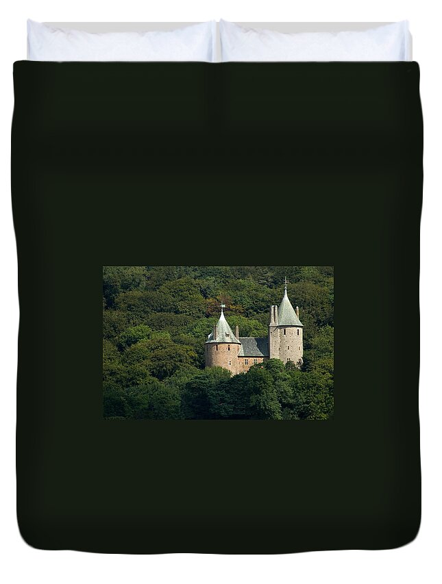  Cardiff Duvet Cover featuring the photograph Castell Coch by Jeremy Voisey