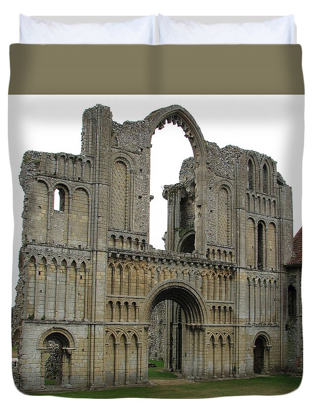 Abbey Duvet Cover featuring the photograph Castle Acre Abbey by Stephanie Grant