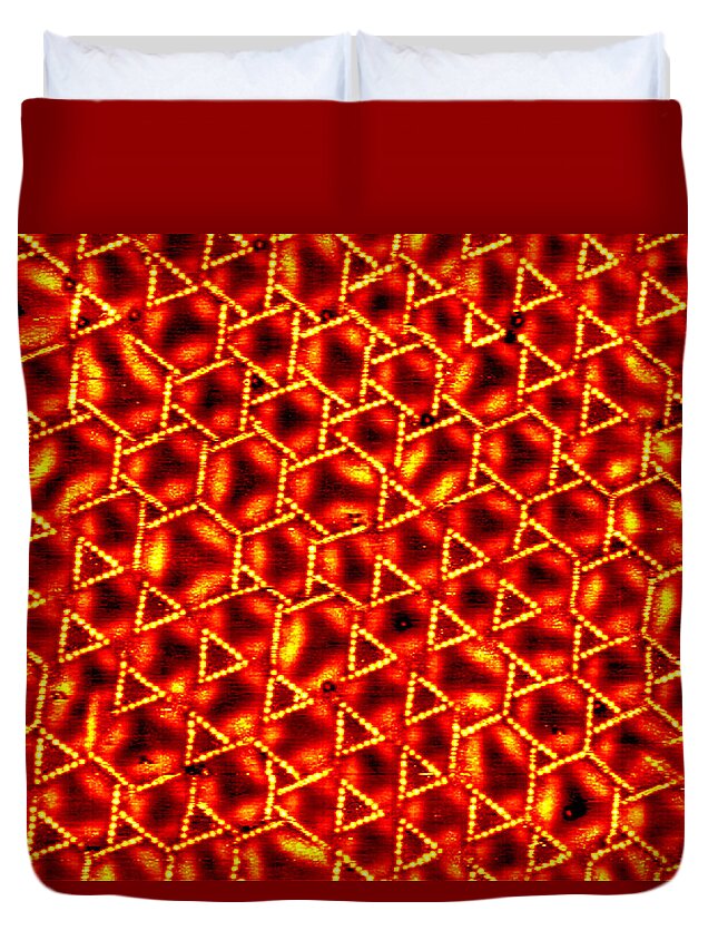 Science Duvet Cover featuring the photograph Catalyst Research, Layered Metals by Science Source