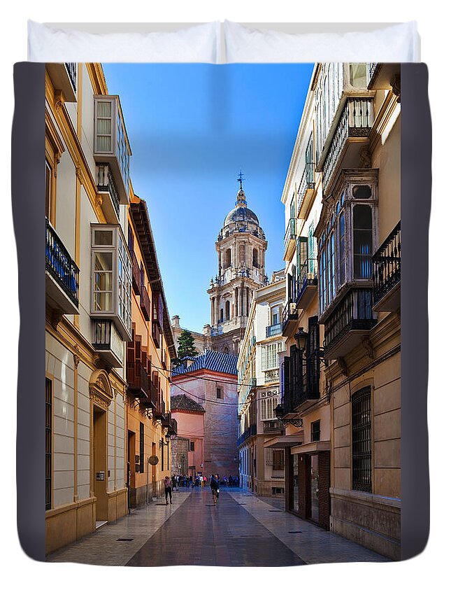 Photography Duvet Cover featuring the photograph Cathedral De La Encarnation De Malaga by Panoramic Images