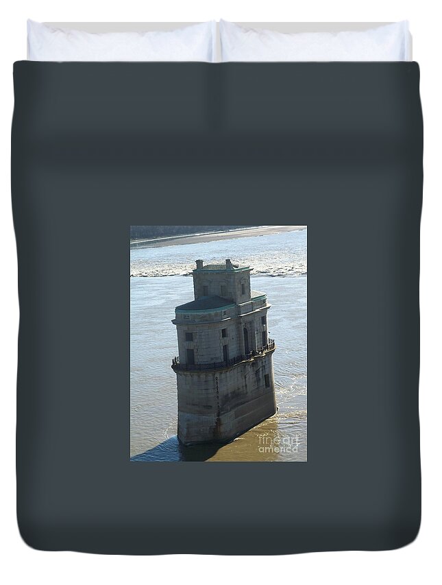  Duvet Cover featuring the photograph Chain of Rocks by Kelly Awad