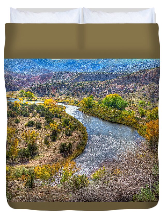 New Mexico Duvet Cover featuring the photograph Chama River Overlook by Alan Toepfer