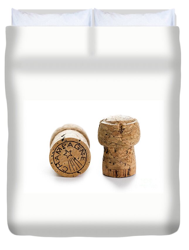 Champagne Duvet Cover featuring the photograph Champagne Corks by Lee Avison