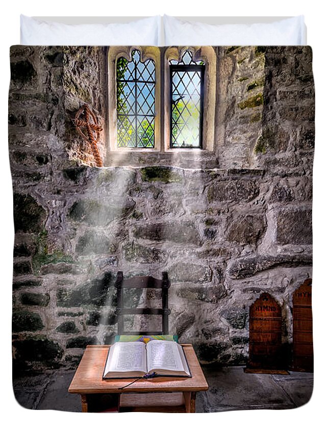 Church Light Duvet Cover featuring the photograph Chapel Light by Adrian Evans