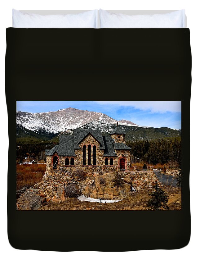 Saint. Malo Duvet Cover featuring the photograph Chapel on the Rocks by Tranquil Light Photography
