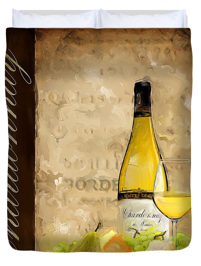 Wine Duvet Cover featuring the painting Chardonnay III by Lourry Legarde
