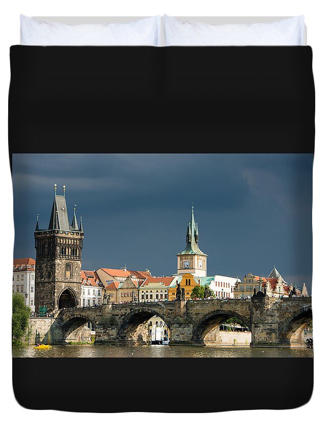 Charles Brigde Duvet Cover featuring the photograph Charles Bridge Prague by Matthias Hauser