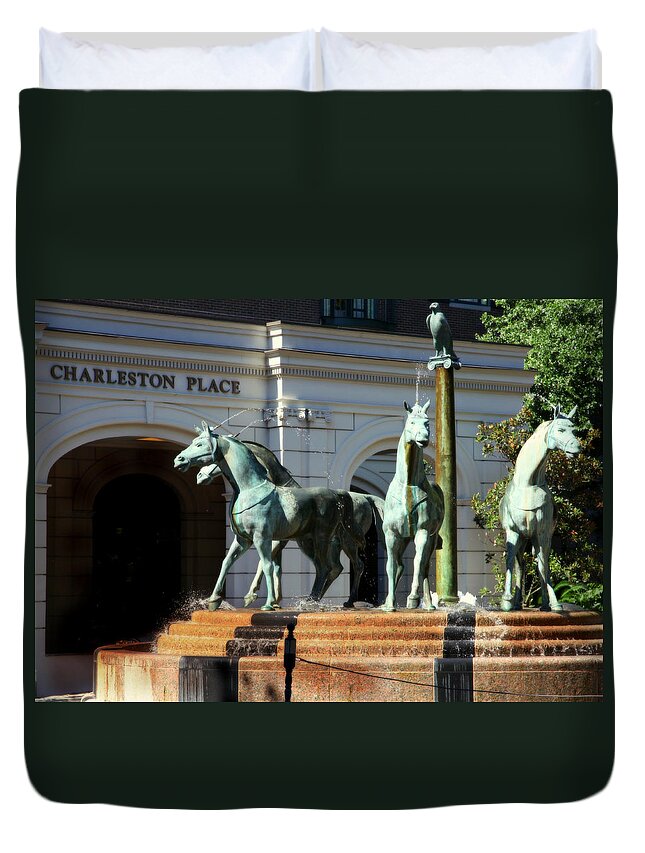 Charleston Duvet Cover featuring the photograph Charleston Place by Karen Wiles