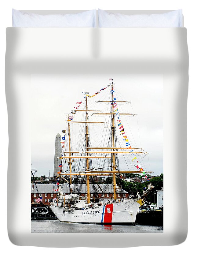 Massachusetts Duvet Cover featuring the photograph Charlestown Navy Yard by Caroline Stella