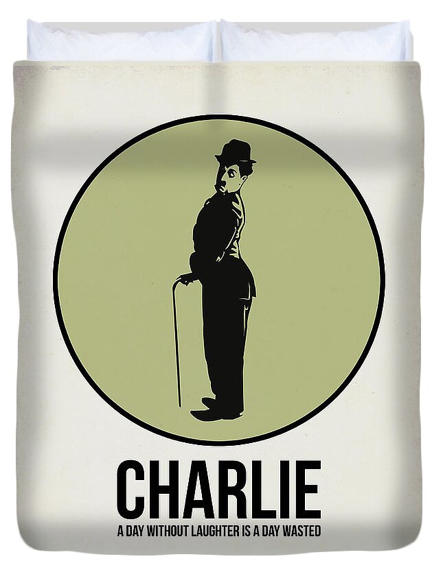 Movies Duvet Cover featuring the digital art Charlie Poster 1 by Naxart Studio