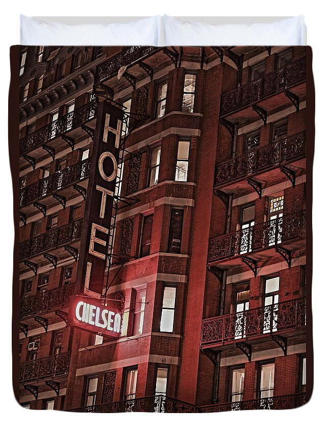 Chelsea Duvet Cover featuring the photograph Chelsea Hotel by David Rucker