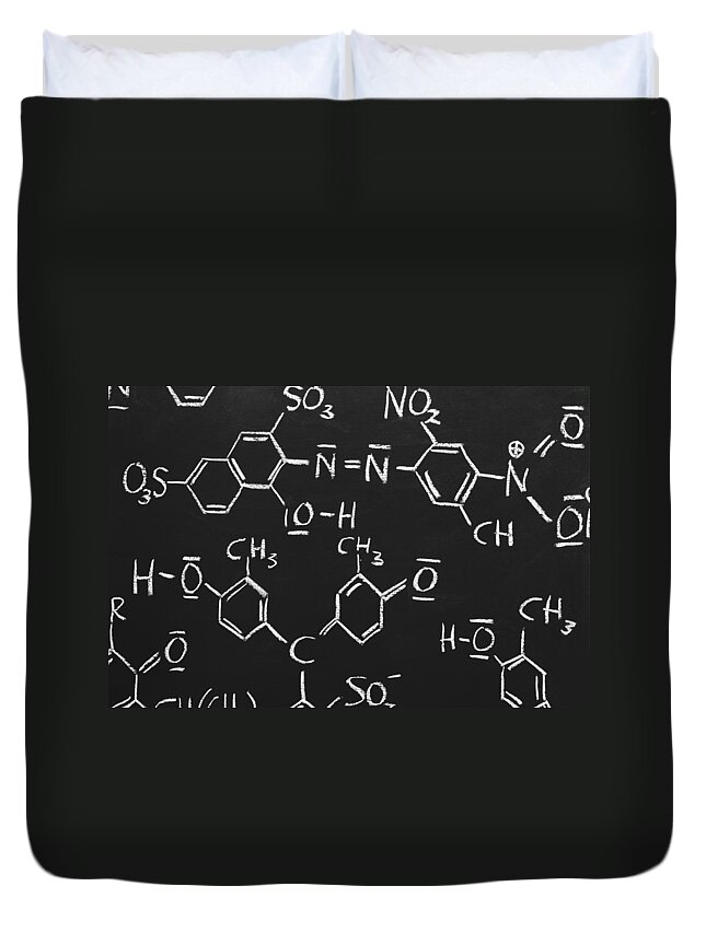 Formula Duvet Cover featuring the photograph Chemical Formulas by Chevy Fleet