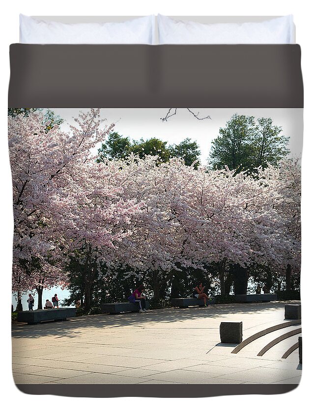 Architectural Duvet Cover featuring the photograph Cherry Blossoms 2013 - 059 by Metro DC Photography