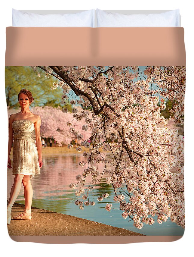 Architectural Duvet Cover featuring the photograph Cherry Blossoms 2013 - 080 by Metro DC Photography