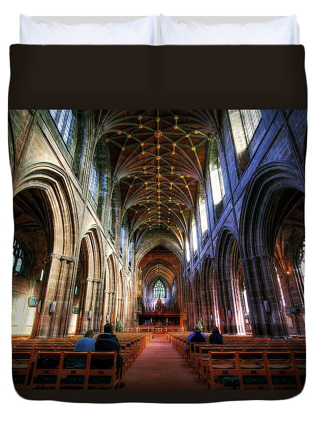 Arch Duvet Cover featuring the photograph Chester Cathedral, England by Joe Daniel Price