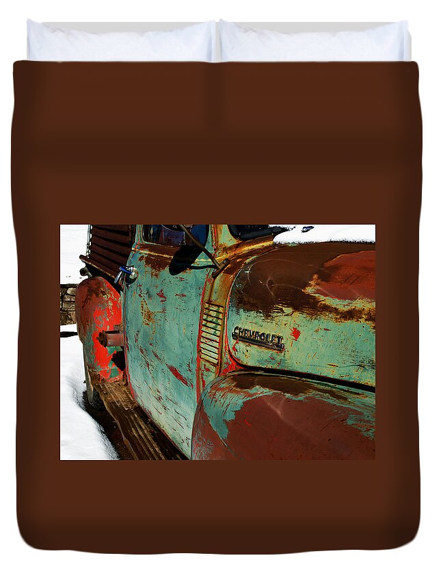 Chevy Duvet Cover featuring the photograph Arroyo Seco Chevy by Gia Marie Houck