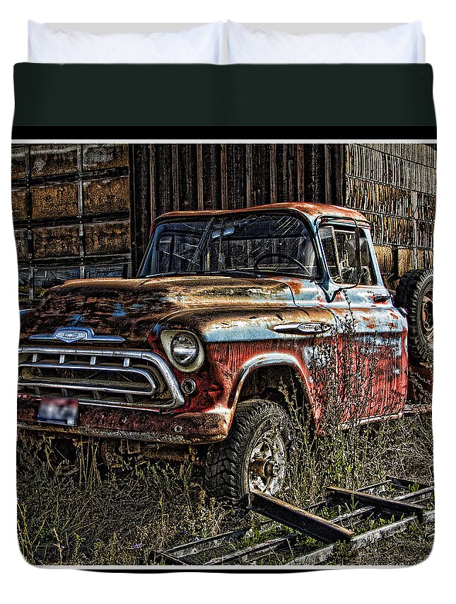 Ron Roberts Photography Duvet Cover featuring the photograph Chevy Truck by Ron Roberts