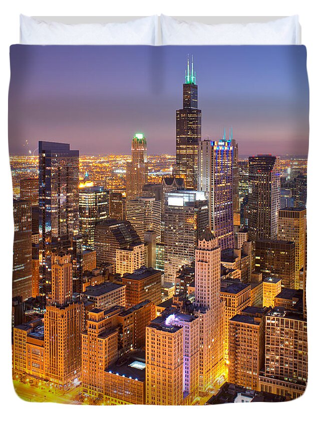 Digital Duvet Cover featuring the photograph Chicago southwest 2 by Kevin Eatinger