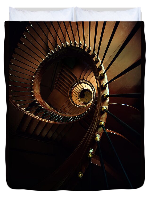 Staircase Duvet Cover featuring the photograph Chocolate spirals by Jaroslaw Blaminsky