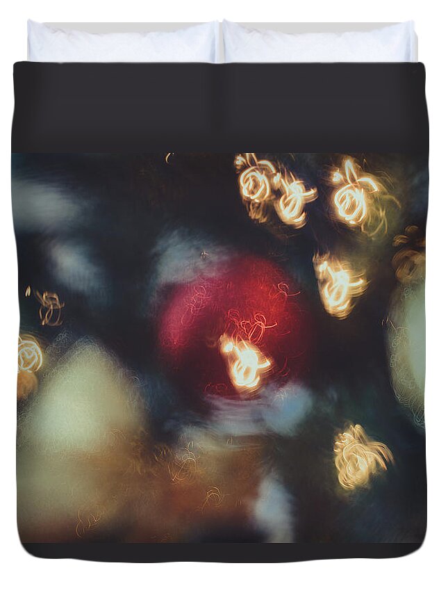 Abstract Duvet Cover featuring the photograph Christmas Abstract IX by Marco Oliveira