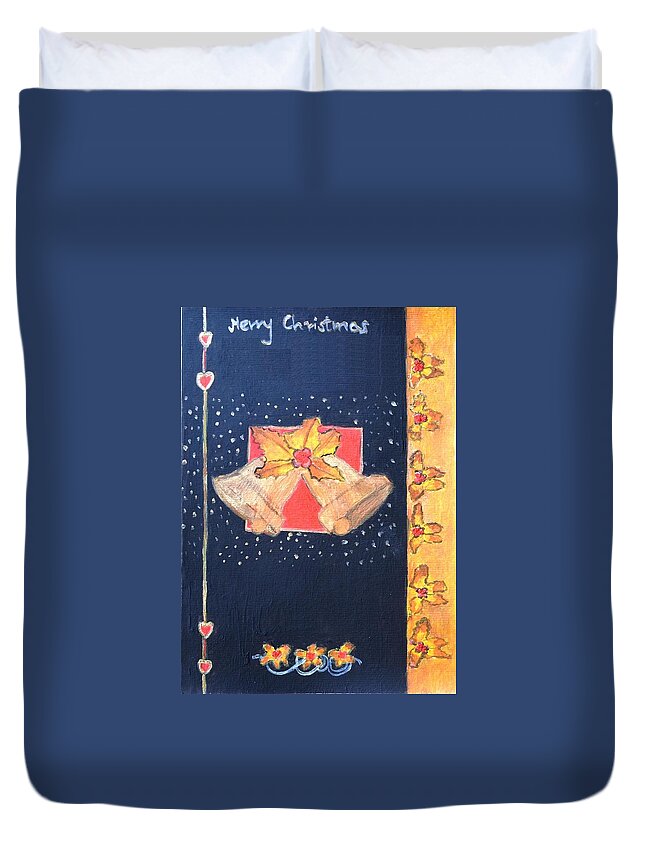 Merry Christmas Duvet Cover featuring the painting Christmas Bells by Magdalena Frohnsdorff