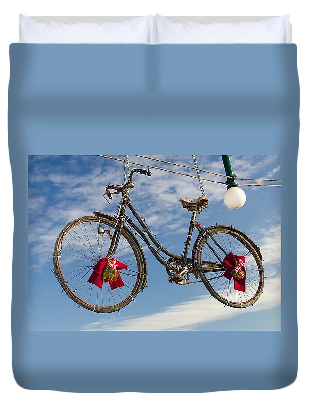 Bike Duvet Cover featuring the photograph Christmas Bicycle by Andreas Berthold
