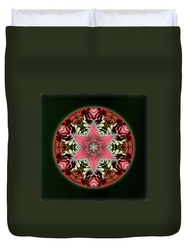Mandala Duvet Cover featuring the mixed media Christmas Star by Alicia Kent