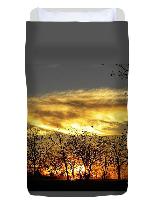 Sunrise Duvet Cover featuring the photograph Christmas Sunrise by Matthew Seufer