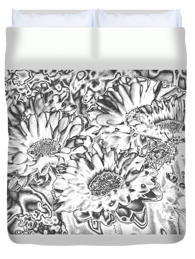 Beautiful Duvet Cover featuring the photograph Chromed Flowers by Belinda Lee
